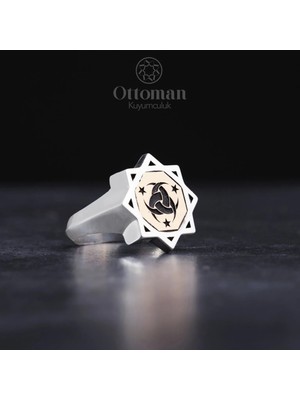 Design Ottoman Kuyumculuk Selçuklu Yıldızı Gümüş Erkek Yüzük