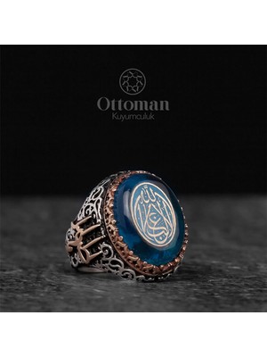 Design Ottoman Kuyumculuk Nasihat Yazılı Gümüş Erkek Yüzük