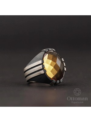 Design Ottoman Kuyumculuk Yedi Renk Değiştiren Zultanit Taşlı Pençe Model Gümüş Erkek Yüzük