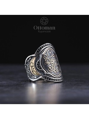 Design Ottoman Kuyumculuk Isimli Zihgir Model Gümüş Erkek Yüzük