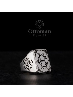 Design Ottoman Kuyumculuk Ünvan-I Mahsus Yazılı Gümüş Erkek Yüzük