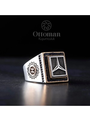 Design Ottoman Kuyumculuk Mercedes Model Gümüş Erkek Yüzük