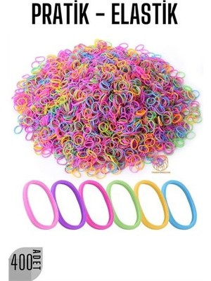 TeknoKapsül Hsnet Pratik Saç Lastik Toka 400 Adet Renkli - TK0027-5SHC55
