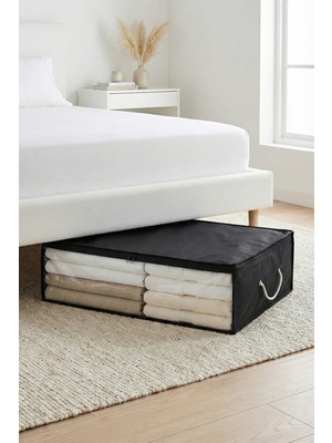 Rek Home Pencereli Baza Altı Yastık Yorgan Kazak Hurcu / 60X45X15