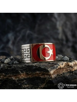Design Ottoman Kuyumculuk Ayyıldız Gümüş Erkek Yüzük