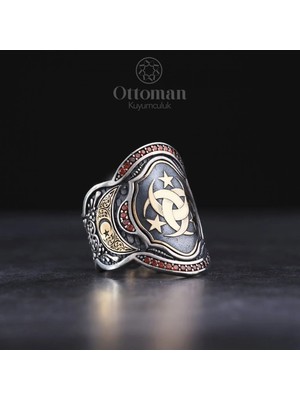 Design Ottoman Kuyumculuk Teşkilatı Mahsusa Zihgir Model Gümüş Erkek Yüzük