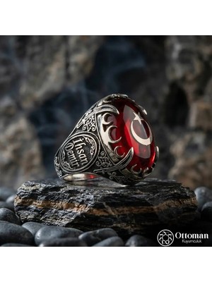 Design Ottoman Kuyumculuk Ay Yıldız Gümüş Erkek Yüzük