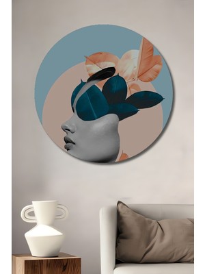 Teona Ahşap Dekoratif Ahşap Yuvarlak Tablo Renkli Düşler