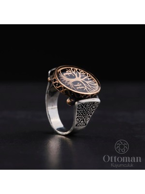 Design Ottoman Kuyumculuk Soy Ağacı Gümüş Erkek Yüzük