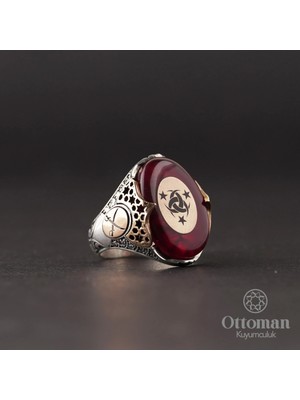 Design Ottoman Kuyumculuk Teşkilatı Mahsusa Motifli Gümüş Erkek Yüzük
