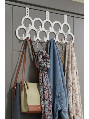 KaktüsKedi 11 Kancalı Kalın Kapılarla Uyumlu Kapı Arkası Askılık