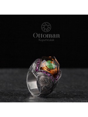Design Ottoman Kuyumculuk Mescidi Nebevi Gümüş Erkek Yüzük