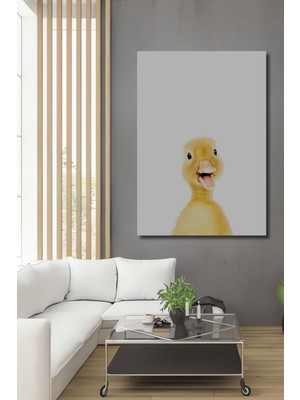 Teona Ahşap Dekoratif Ahşap Dikdörtgen Tablo Gülen Ördek