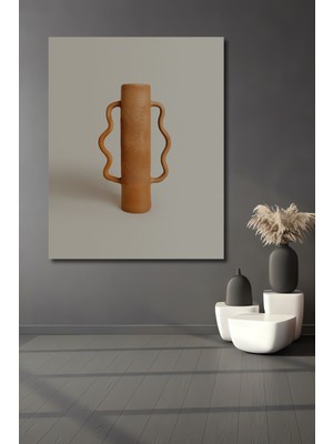 Teona Ahşap Dekoratif Ahşap Dikdörtgen Tablo Seramik Vazo