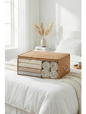 Rek Home Orta Boy Pencereli Baza Altı Kazak Pike Battaniye Giysi Kıyafet Hurcu / 52X28X21