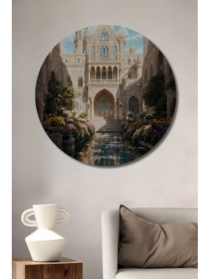 Teona Ahşap Dekoratif Ahşap Yuvarlak Tablo Saray Bahçesi