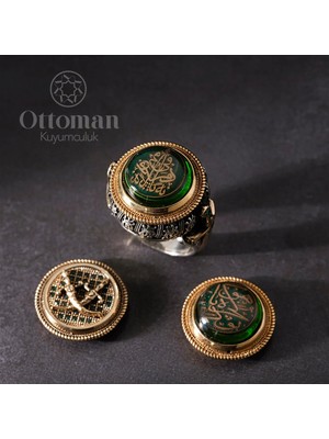 Design Ottoman Kuyumculuk Efsunkar Üç Başlık Model Gümüş Erkek Yüzük