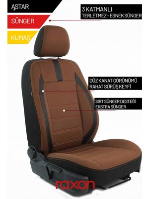 Raxon Mitsubishi Lancer Neptune Series 2+1 Uyumlu Tay Tüyü Oto Koltuk Kılıfı - Premium Şık ve Konforlu Tasarım
