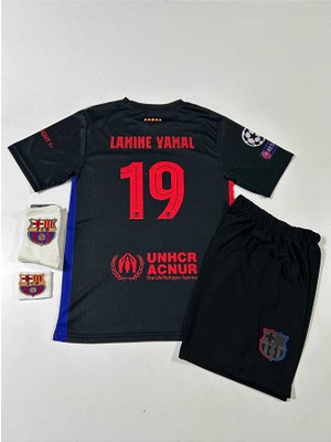 Candy Cup B.a.r.c.e.l.o.n.a 2024/25 Yeni Sezon Lamine Yamal Deplasman Çocuk Forması (Black Armalı)