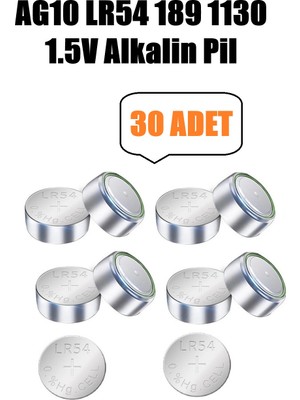 Derwell 30 Adet 30'lu AG10 1131 SG10 389 189 LR54 3 Kartel Düğme Pil Hesap Makinesi/terazi/saat/oyuncak/garaj Pili Yuvarlak Pil