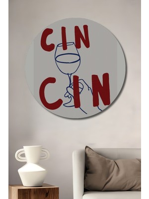 Teona Ahşap Dekoratif Ahşap Yuvarlak Tablo Cin Cin Kadeh
