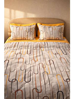 Miar %100 Pamuk Çift Kişilik Lastikli Çarşaflı Nevresim Seti – 4 Adet Yastık Kılıflı,toplam 6 Parça