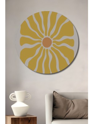 Teona Ahşap Dekoratif Ahşap Yuvarlak Tablo Güneşin Işını