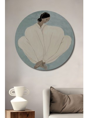 Teona Ahşap Dekoratif Ahşap Yuvarlak Tablo Dingin Yansıma