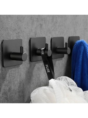 AlanSansli Marelli Fıxo Black Siyah Yapışkanlı Paslanmaz Askı