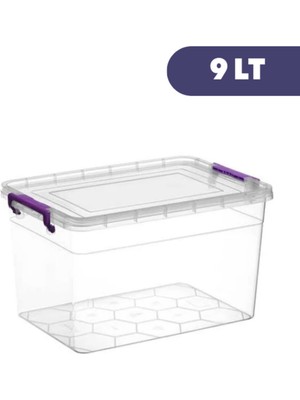 Loremp Saklama Kabı 9 Lt Saklama Kutusu Kilitli Saklama Kabı Oyuncak Kutusu 1 Adet