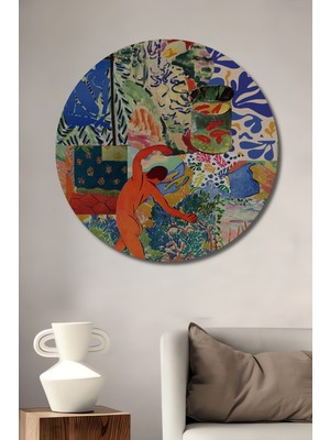 Teona Ahşap Dekoratif Ahşap Yuvarlak Tablo Henri Matisse