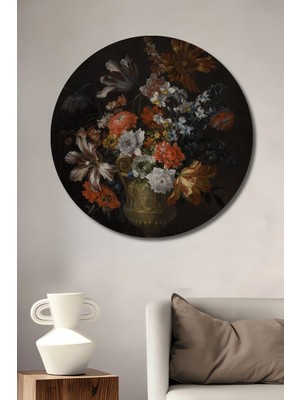 Teona Ahşap Dekoratif Ahşap Yuvarlak Tablo Çiçek Vazosu