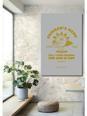 Teona Ahşap Dekoratif Ahşap Dikdörtgen Tablo Yaz Güneşi Çerçeve Görünümlü