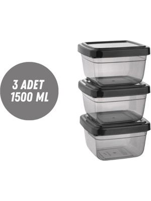 Loremp Saklama Kabı 3 Adet 1500 ml Saklama Kutusu Düzenleyici Depolama
