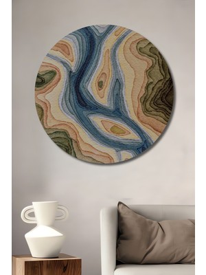 Teona Ahşap Dekoratif Ahşap Yuvarlak Tablo Nehrin Akışı