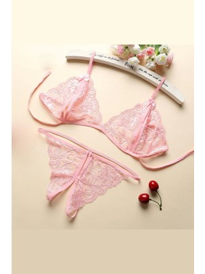 Beruflic Miss Kadın Pembe Dantelli Sütyen Külot Takımı Brf