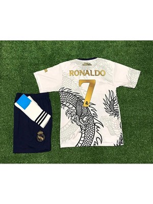 Candy Cup Cristiano Ronaldo Real Madrid Beyaz Dragon Özel Tasarım Çocuk 4'lü Set Forması