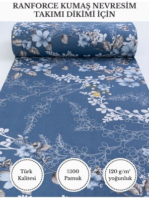 Fabricstown Renkli Baskılı Ranforce Kumaş – %100 Pamuk Nevresimlik Kumaş, 240 cm En