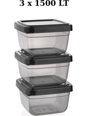 Loremp Kare Triplex Saklama Kutusu Antrasit 1500 Lt 3 Adet