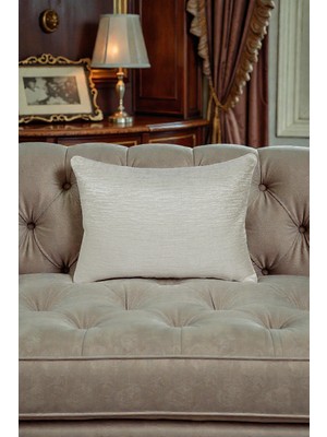 Visionario Kırlent Kılıfı Çizgili Desenli Jakarlı Dokuma Kumaş 35X50 Çift Taraflı Biyeli