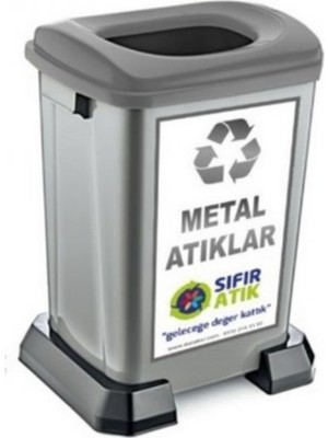 Loremp Geri Dönüşüm Kutusu Metal Atık Sıfır Atık Kutusu 50 Lt - 1 Adet