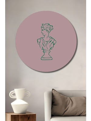 Teona Ahşap Dekoratif Ahşap Yuvarlak Tablo Tanrıça Büstü