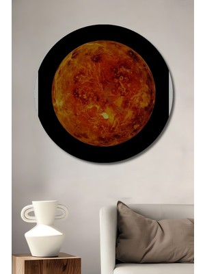 Teona Ahşap Dekoratif Ahşap Yuvarlak Tablo Venüs Gezegen