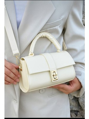 Kadın Omuz ve Kol Çapraz Çanta Krem