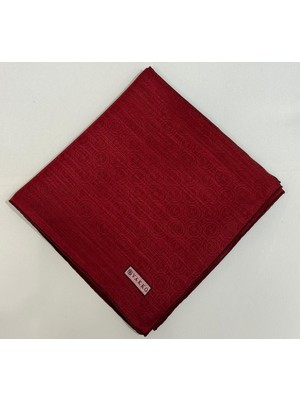 Vakko Pamuk Ipek Monogram Eşarp 41727-KOYU Kırmızı