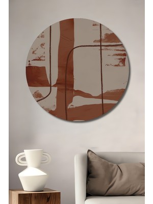 Teona Ahşap Dekoratif Ahşap Yuvarlak Tablo Soyut Harmoni