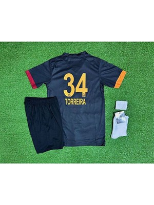 Candy Cup Gâlatâsarâ.y 2024/25 L.ucas Torreira Özel Siyah Çocuk Forması 4'lü Set
