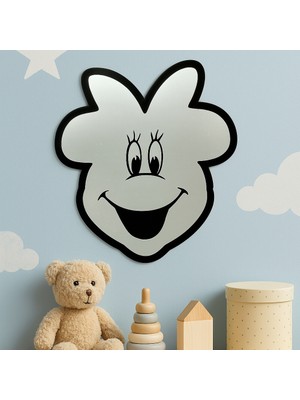 Lina Hobby Çocuk Odası Sevimli Figürlü Dekoratif Ayna - Gümüş Pleksi Duvar Dekoru