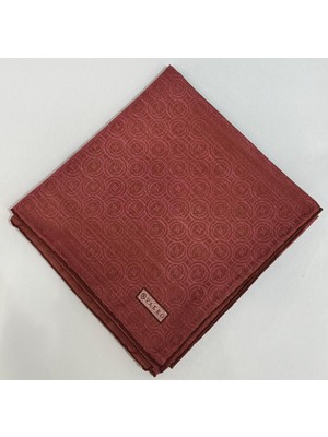 Vakko Pamuk Ipek Monogram Eşarp 41727-KIZIL Kahve
