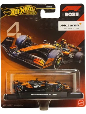 Hot Wheels Premium Formula 1 2025 1/64 Ölçekli Mclaren F1 Team #4 Metal Gövde ile Gerçekçi Detaylar